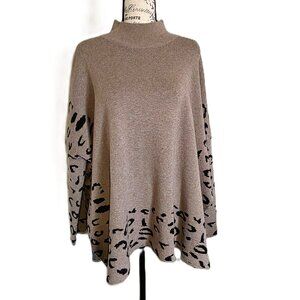 Beautiful Sweater with Animal Print Trim